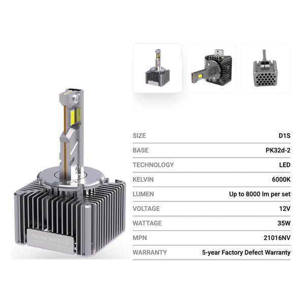 DAMA D1S Neo Vision LED Bulbs | 6000K 35W HID to LED Conversion