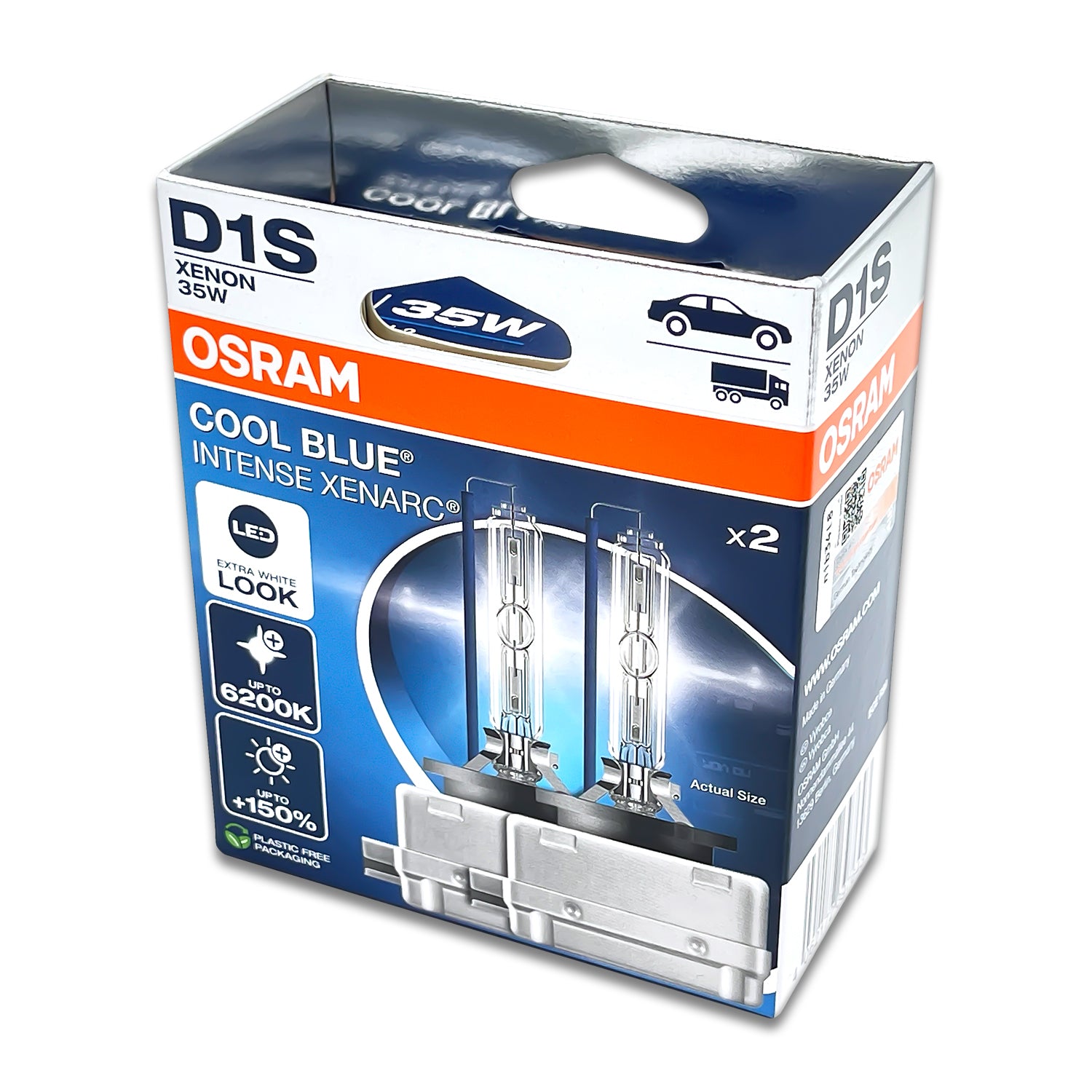 Osram D1S 66140CBN Cool Blue Intense Next Gen 6200K HID (Pair