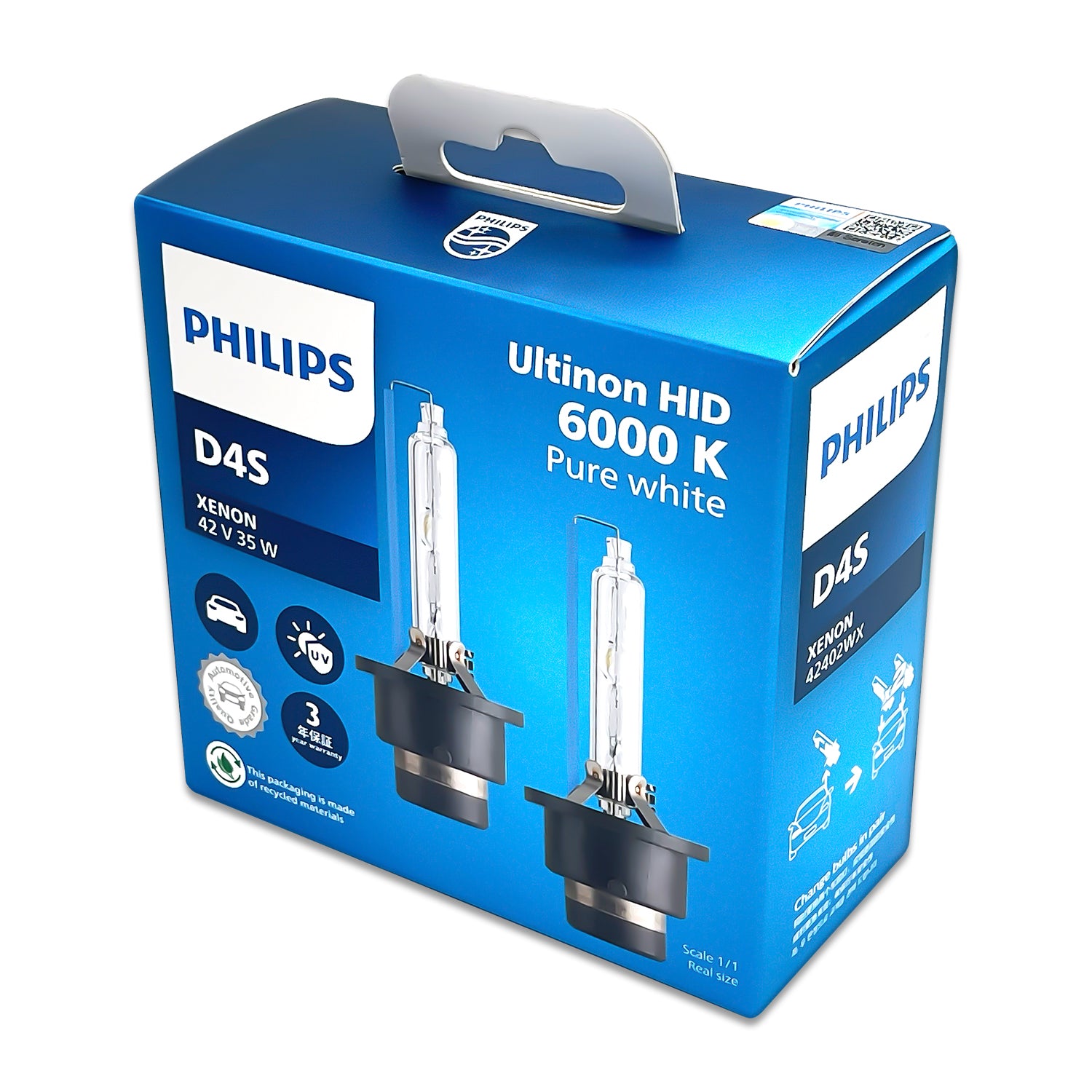 PHILIPS D4S 6000K HIDバルブ 35W Philips D4S Ultinon 6000K HID Xenon Bulbs – HID CONCEPT