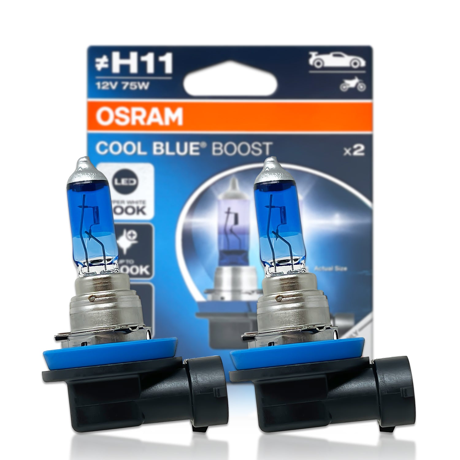 Osram Cool Blue Boost H11 White xenon look halogen bulbs