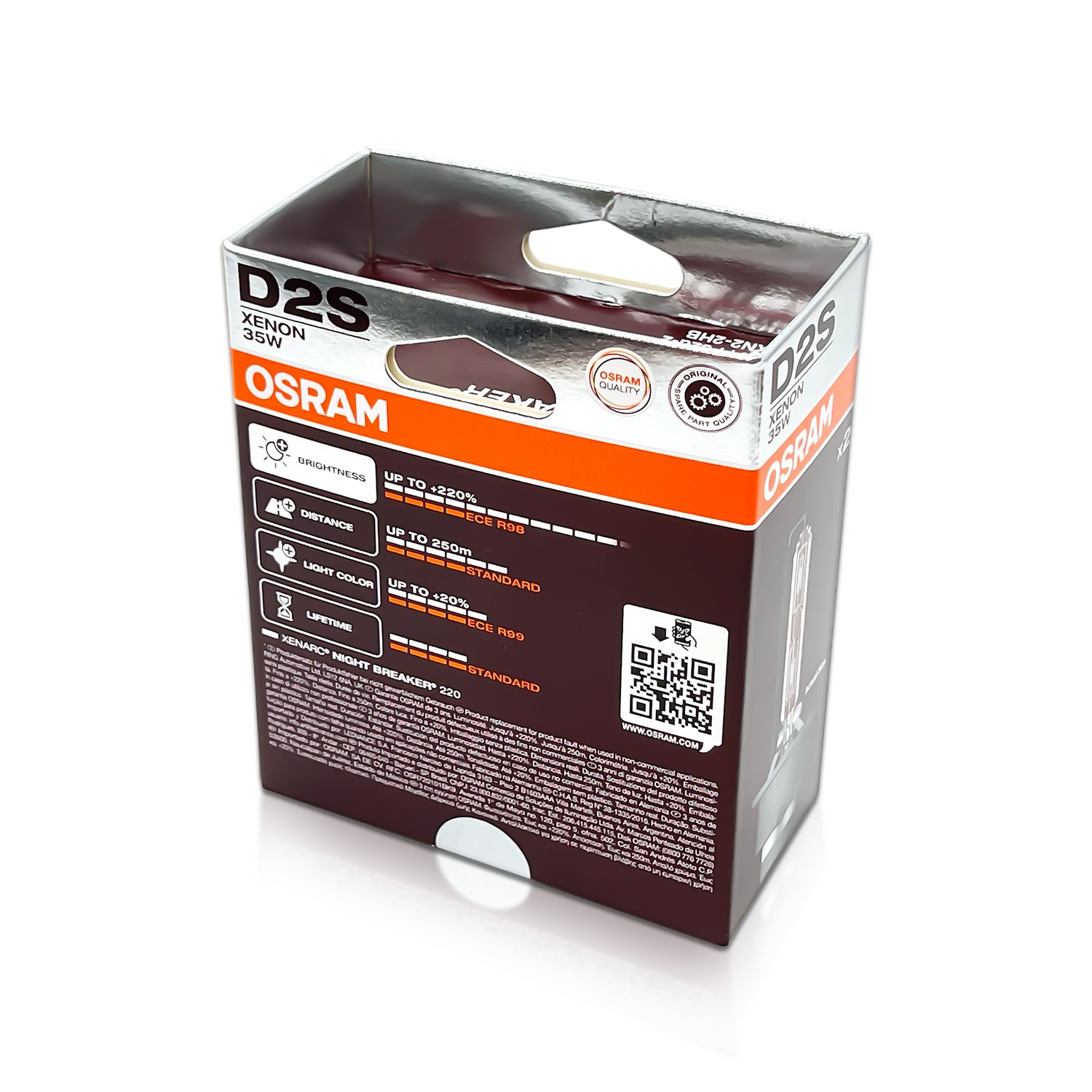Osram D2S 66240XN2-2HB Night Breaker 220 HID Xenon Headlight Bulbs