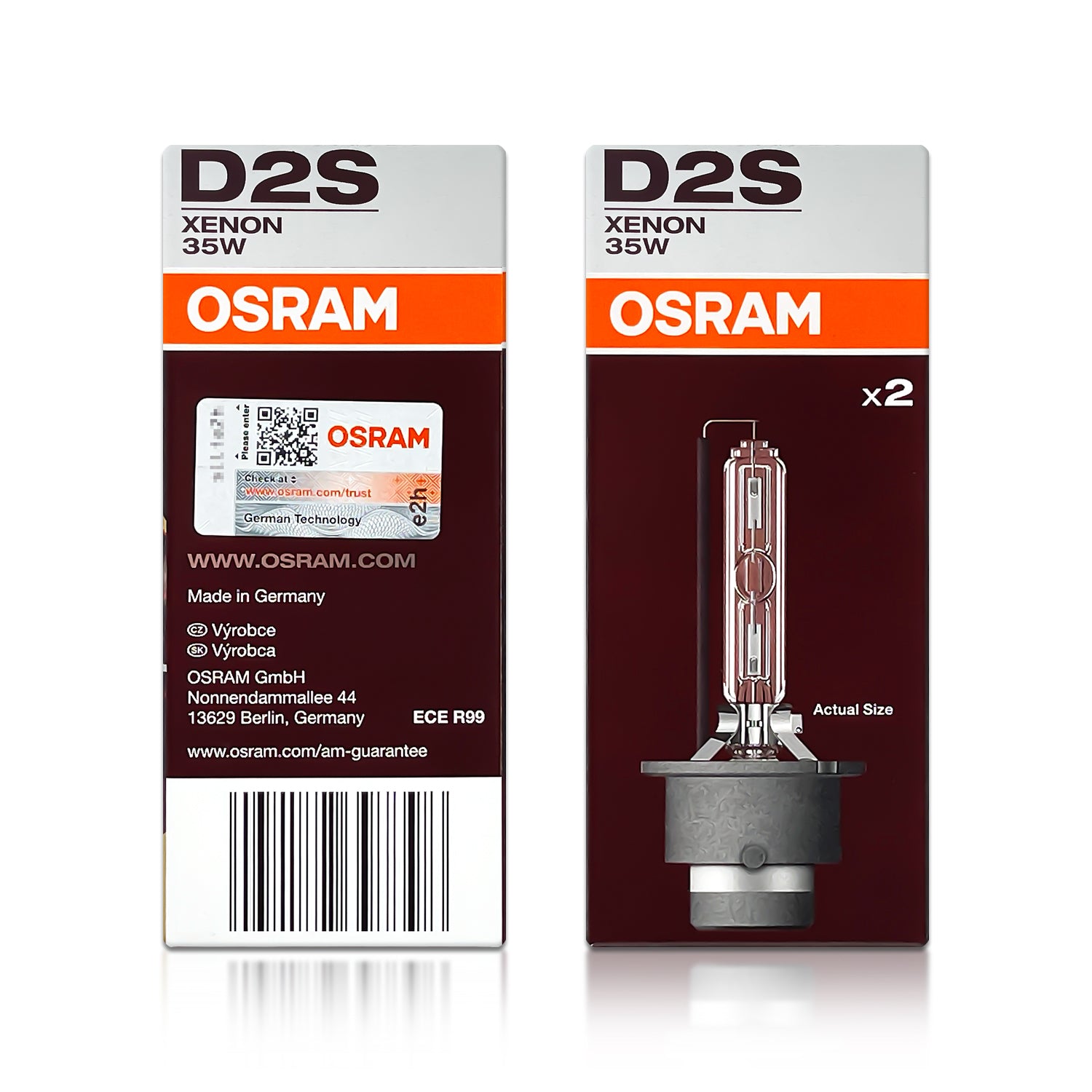 Osram D2S 66240XN2-2HB Night Breaker 220 HID Xenon Headlight Bulbs
