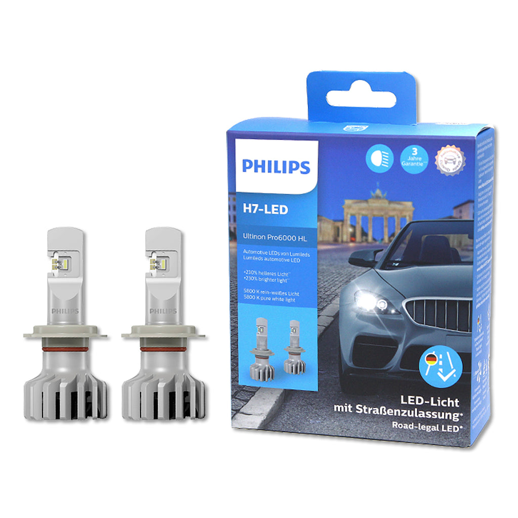 H7 - Philips 11972U6000X2 Ultinon Pro6000 LED Bulbs