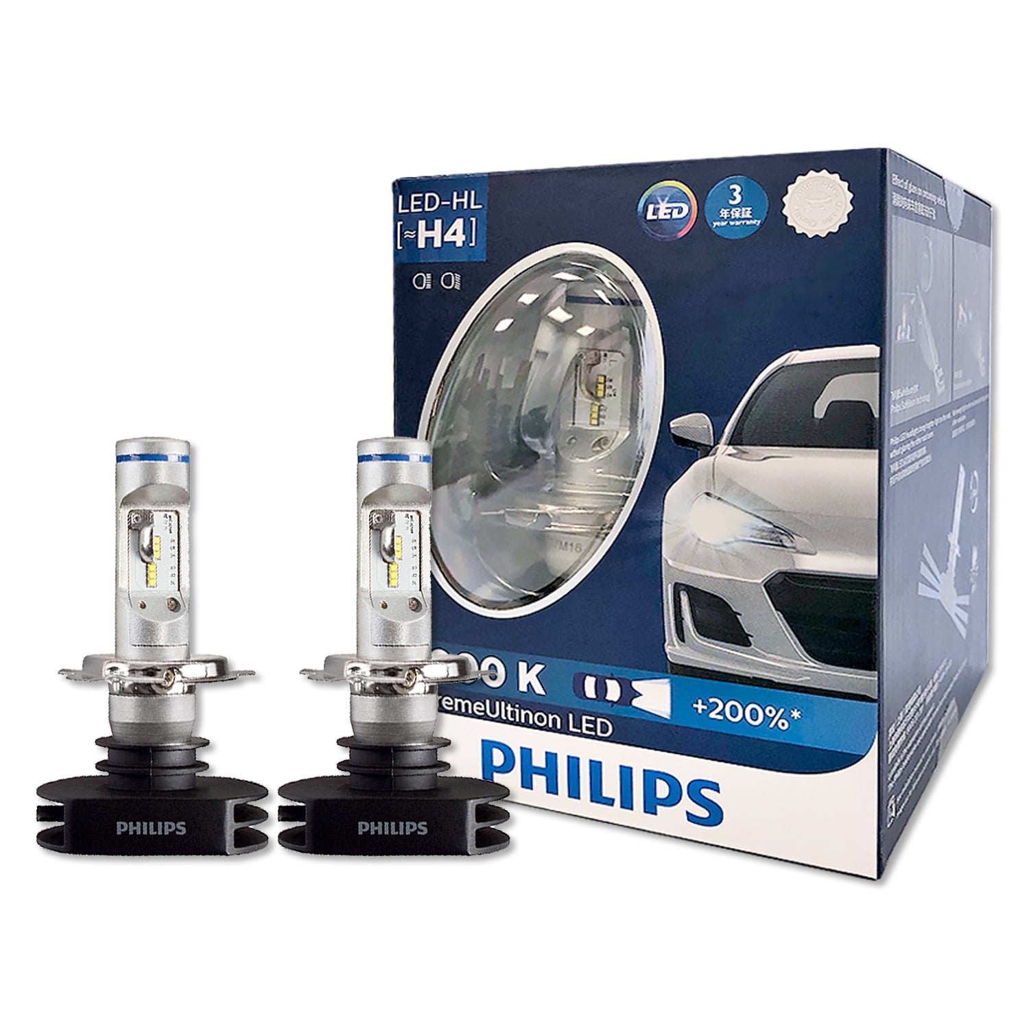 9003 Philips Ultinon LED H4 12953BWX2 Bulbs