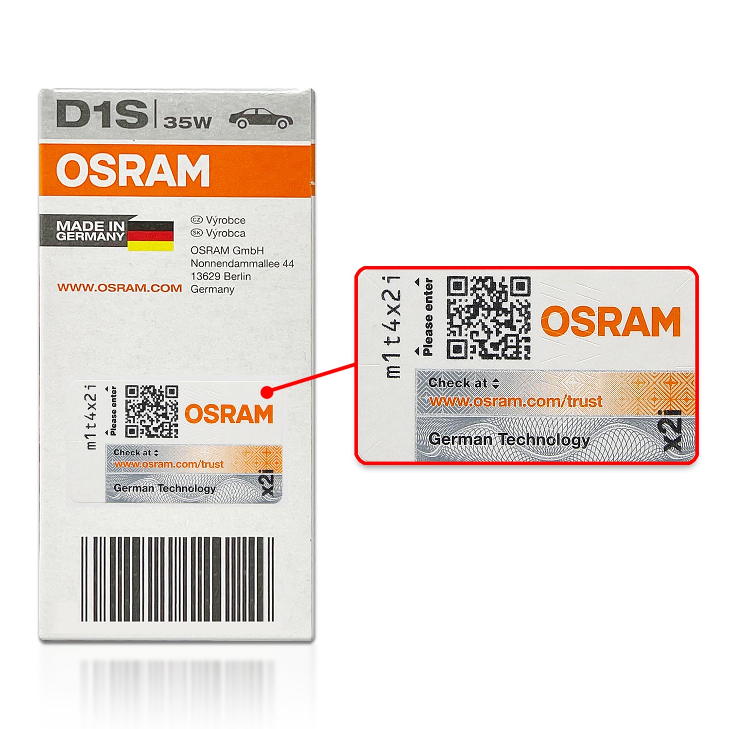 D1S: Osram 66140 OEM Original HID Xenon Bulb w/ Trust Code – HID CONCEPT
