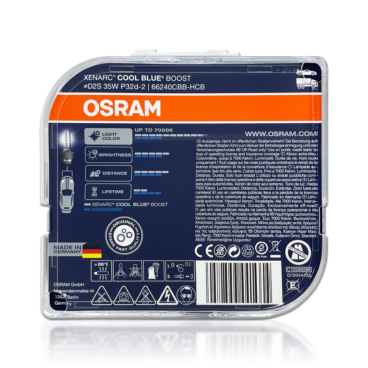 D2S OSRAM Cool Blue Boost Xenarc 35W 6000K Xenon HID Bulb