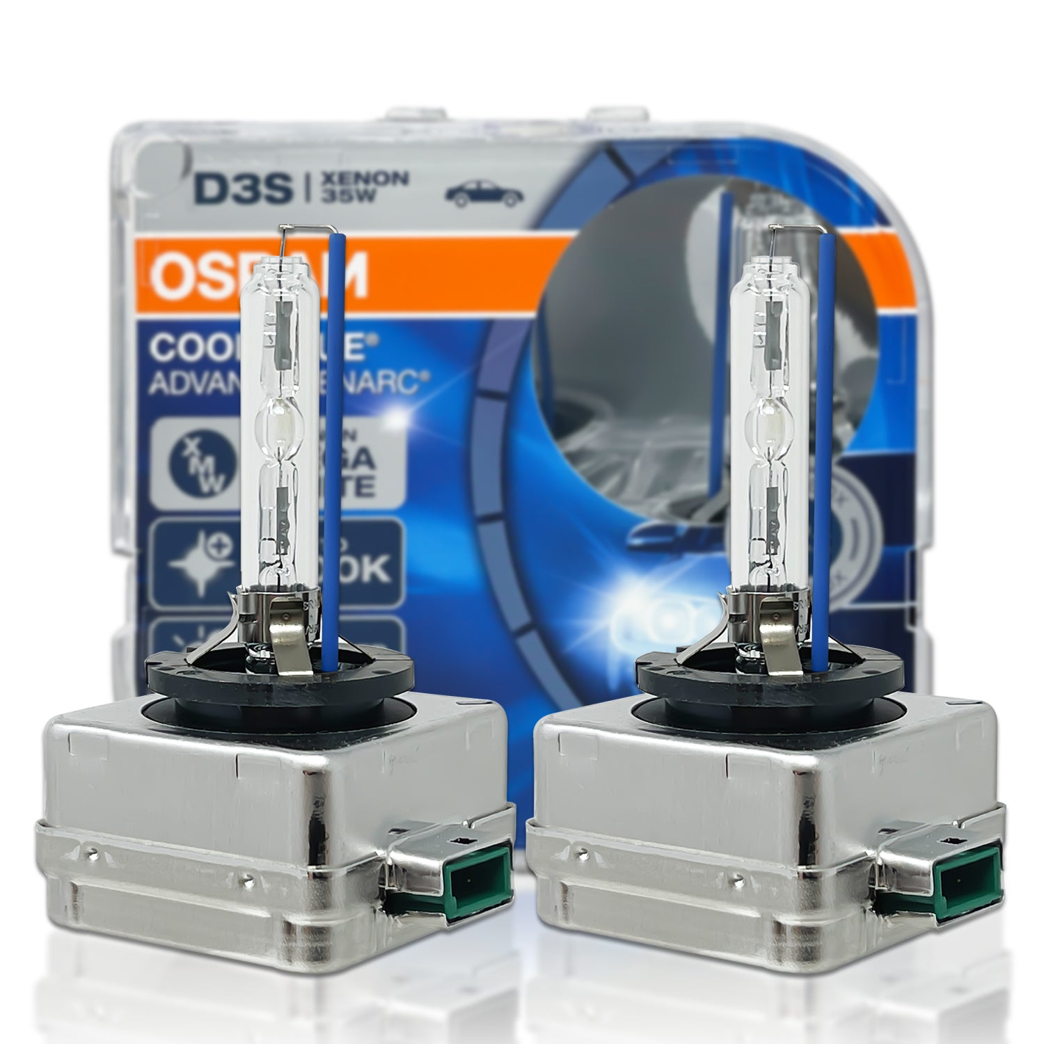 D3S: Osram 66340CBA Cool Blue Advance HID Xenon HID Bulbs | Pack of 2