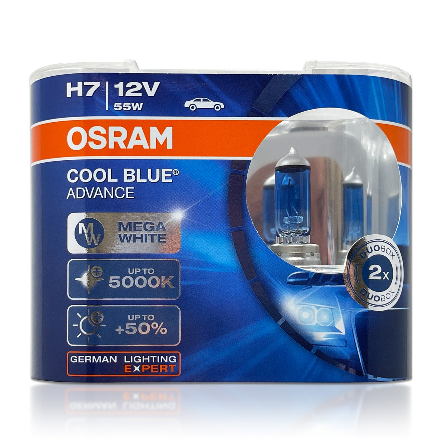 H7: Osram 62210CBB Cool Blue Boost Halogen Bulbs