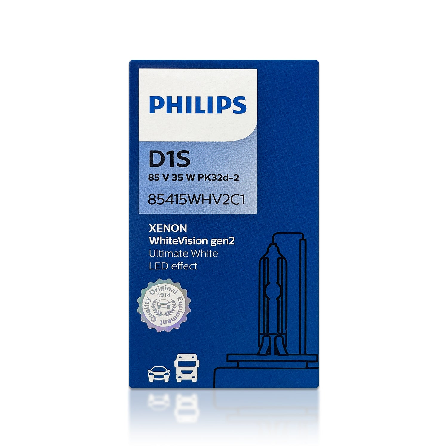 D1S - Philips 85415WHV2 White Vision Gen2 HID Xenon Bulbs
