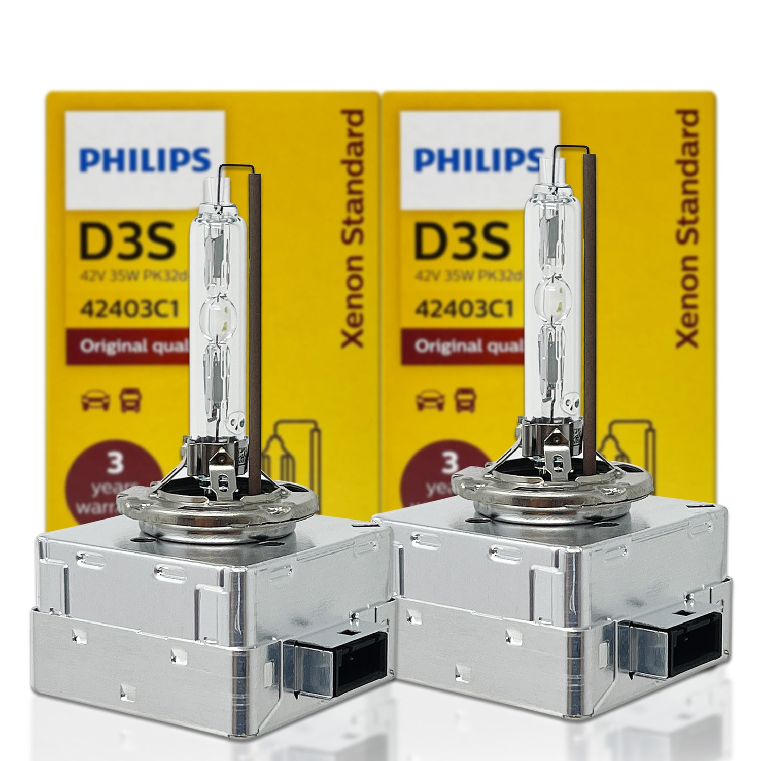 Philips-bombillas de Xenón HID D3S 42403WXX2 para coche, luz