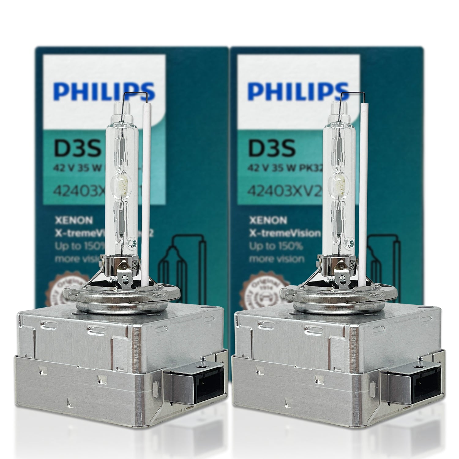 Philips-bombillas de Xenón HID D3S 42403WXX2 para coche, luz blanca fría,  35W, 6000K, 2x, fabricado en Alemania