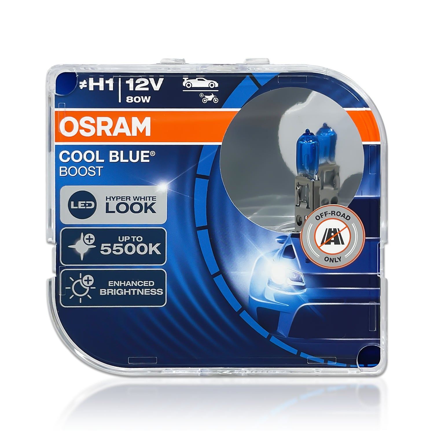 H1 - Osram 62150CBB Cool Blue Boost Bulbs