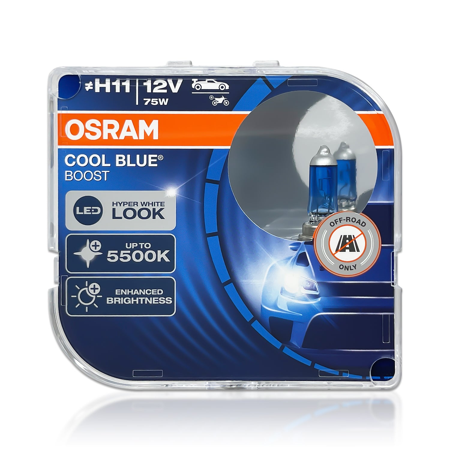 H11 Osram Cool Blue Boost Halogen Bulbs