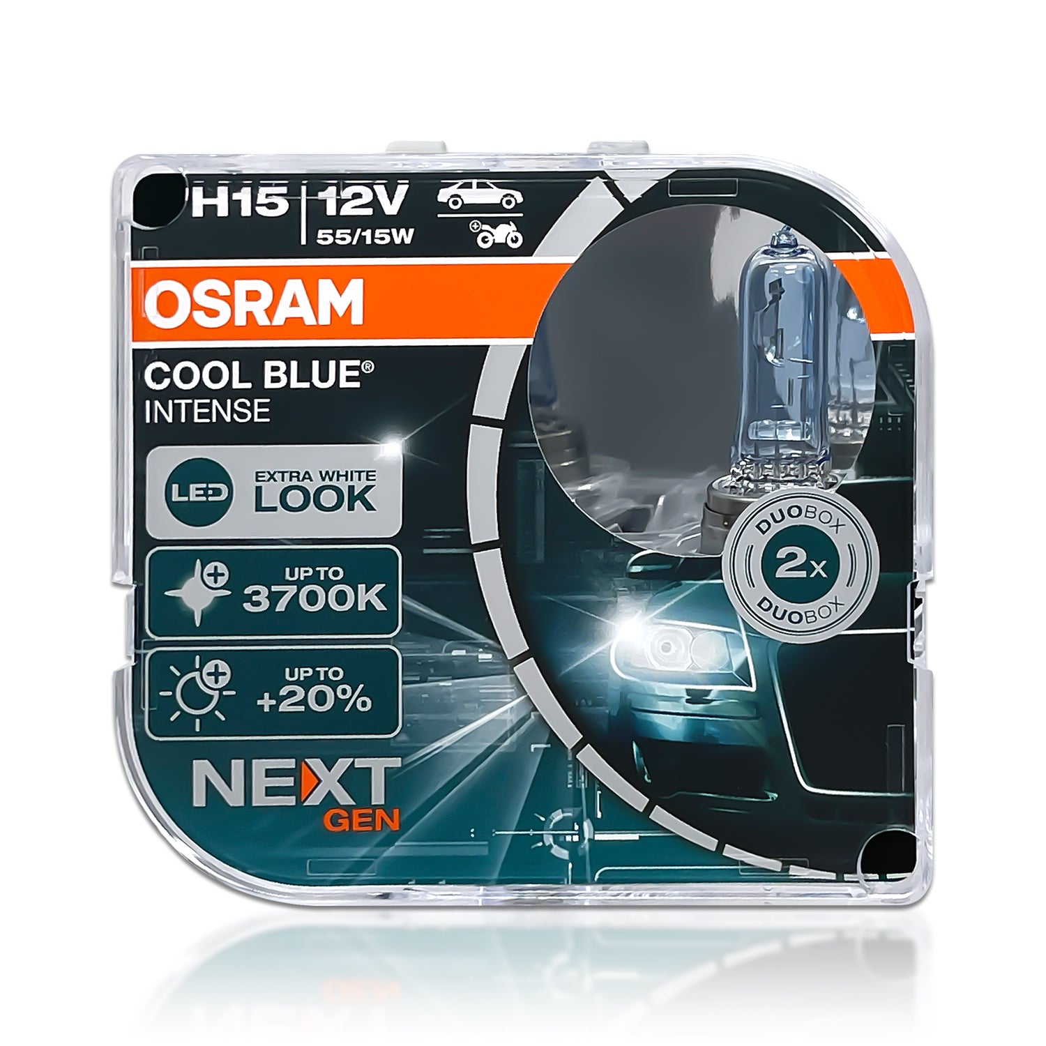 H15 12V Osram Cool Blue Intense 15/55W, 2 pack