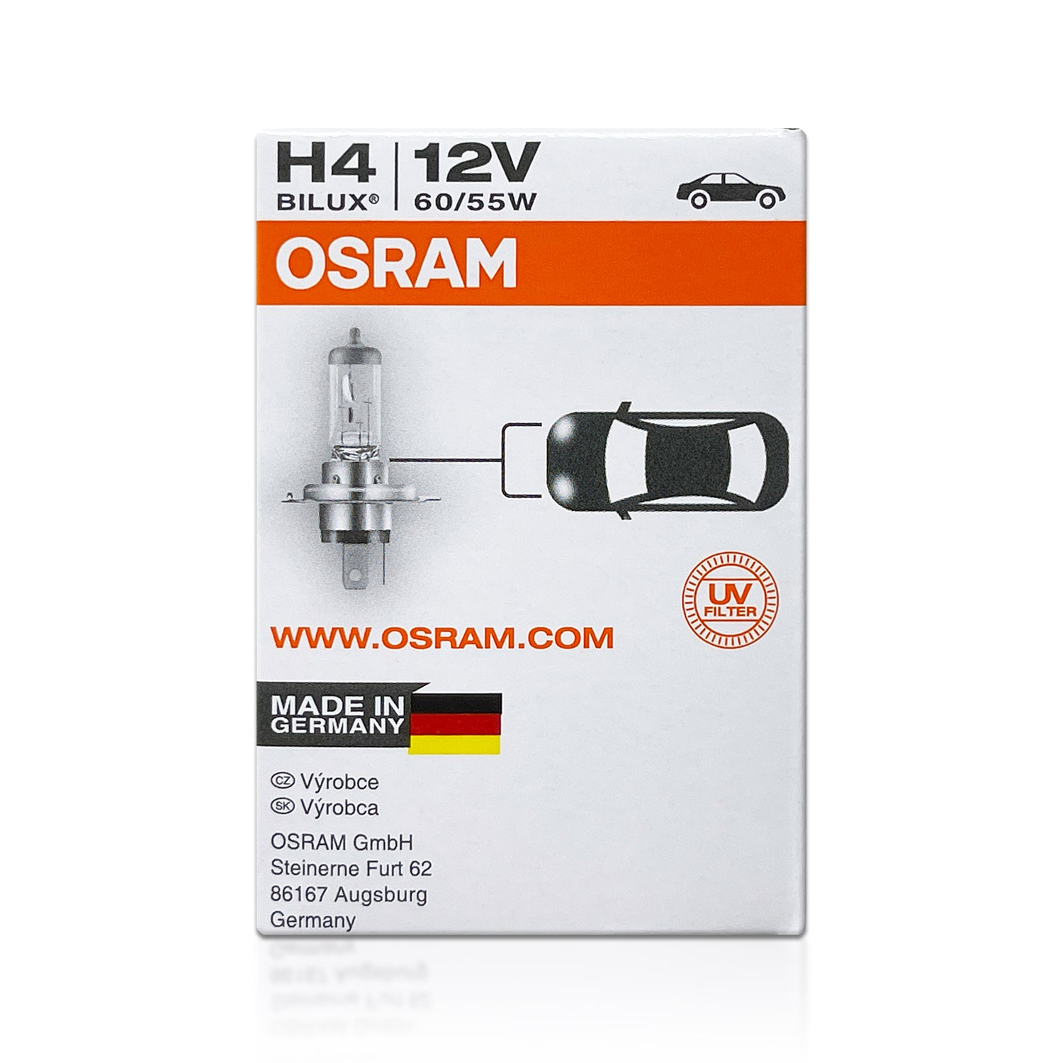 OSRAM-Ampoule halogène de voiture, lampe standard, lumière blanche, lumière  de sauna d'origine, antibrouillard automatique, qualité OEM, H1, H4, H3,  H7, 12V, 55W, 9003, HB2, 1PC