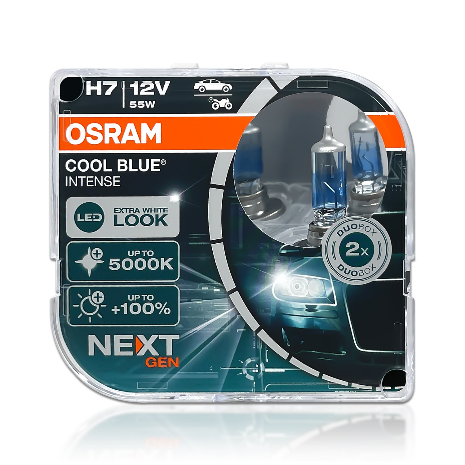 OSRAM COOL BLUE INTENSE NEXT GEN 5000k H7 Halogen @ Night 