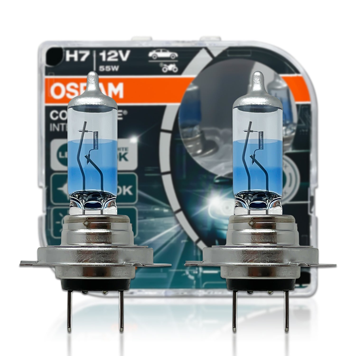Midas Osram-Cool-Blue-Intense-Headlight-Fog-Spot-Bulb-12v-H7-55w-PX26d
