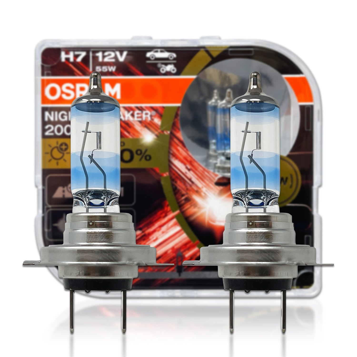 OSRAM H7 High Power  Night Breaker 200 Bulbs (Pair) – Powerful UK