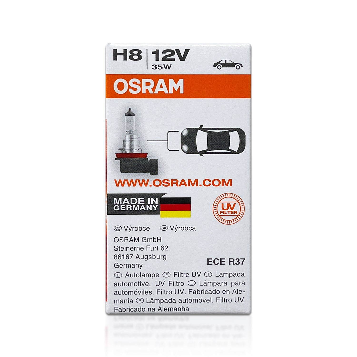 H8 64212 OEM Original Standard Halogen by Osram replacement Headlight Fog  light bulbs 12V 35W Made in Germany | Pack of 2