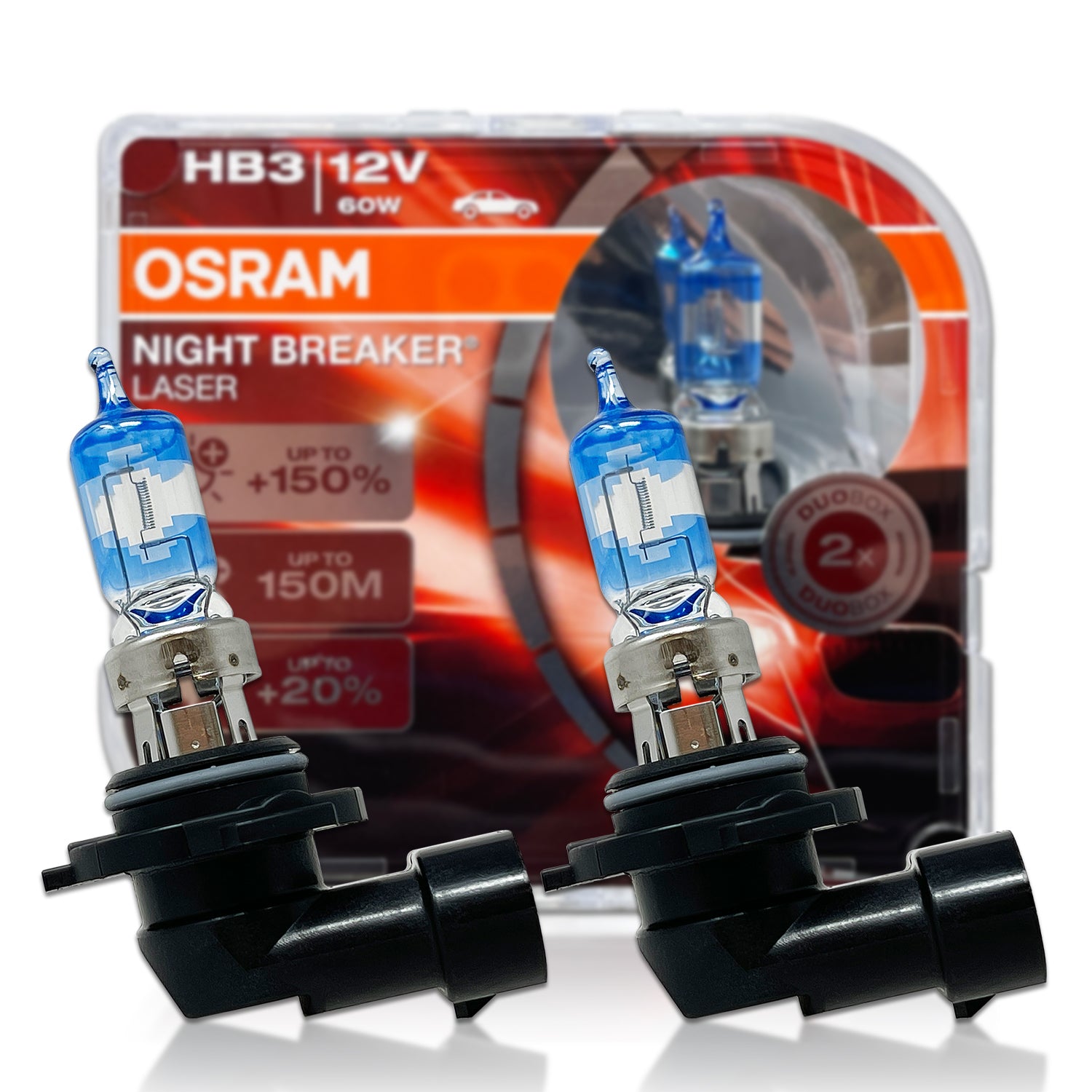 2-pk Osram 9005 HB3 Night Breaker Laser 60W 12V Automotive Bulb