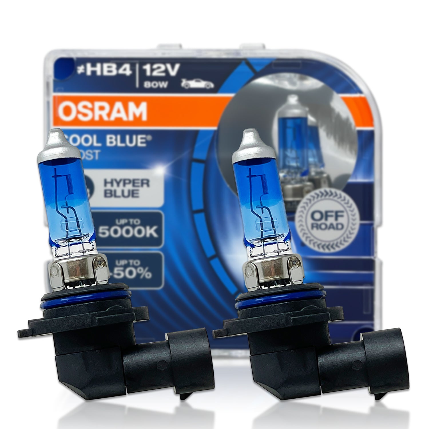 H4/9003/HB2: Osram 5000K Cool Blue Boost Halogen Bulb 62193CBB (Pack of 2)