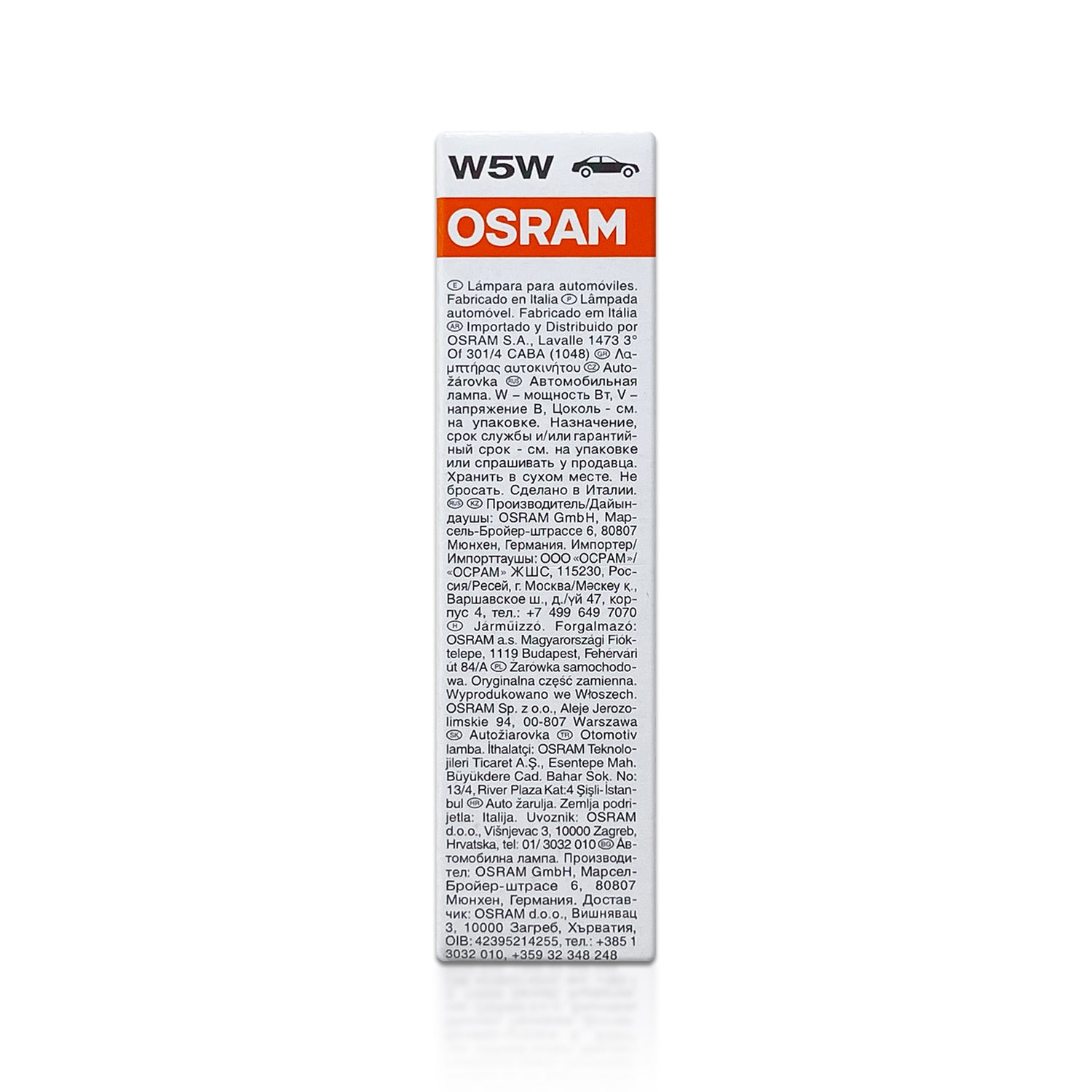 194 T10 Osram W5W Standard White Halogen Bulbs