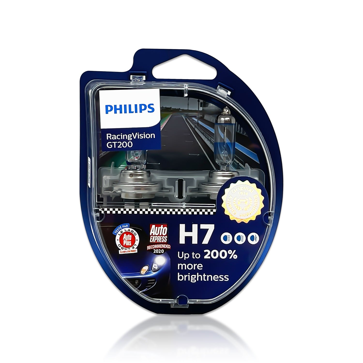 Philips Racing Vision GT200 +200% H7 Headlight Bulbs (Twin) 12972RGT200