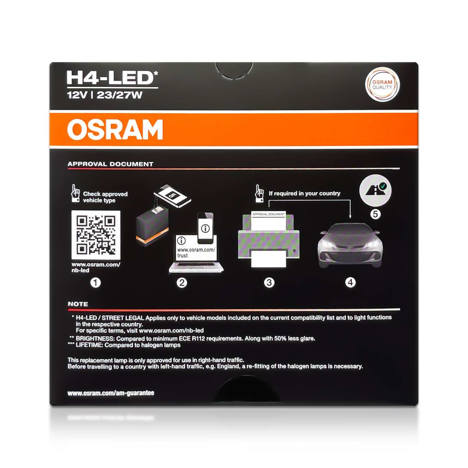Osram Night Breaker Pair LED Lamps H7 +220% Homologated 6000K