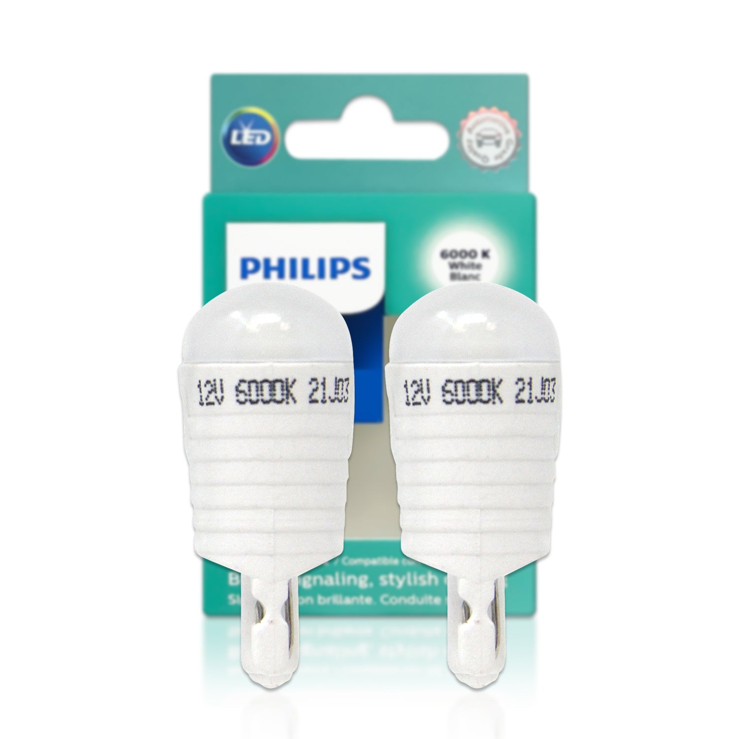 Philips Rephilips Led T10 W5w 6000k Signal Lamp 2-pack For
